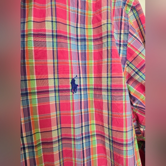 Ralph Lauren Men's Pink Plaid Button Up Shirt, Spring, Easter | size L - Picture 3 of 5
